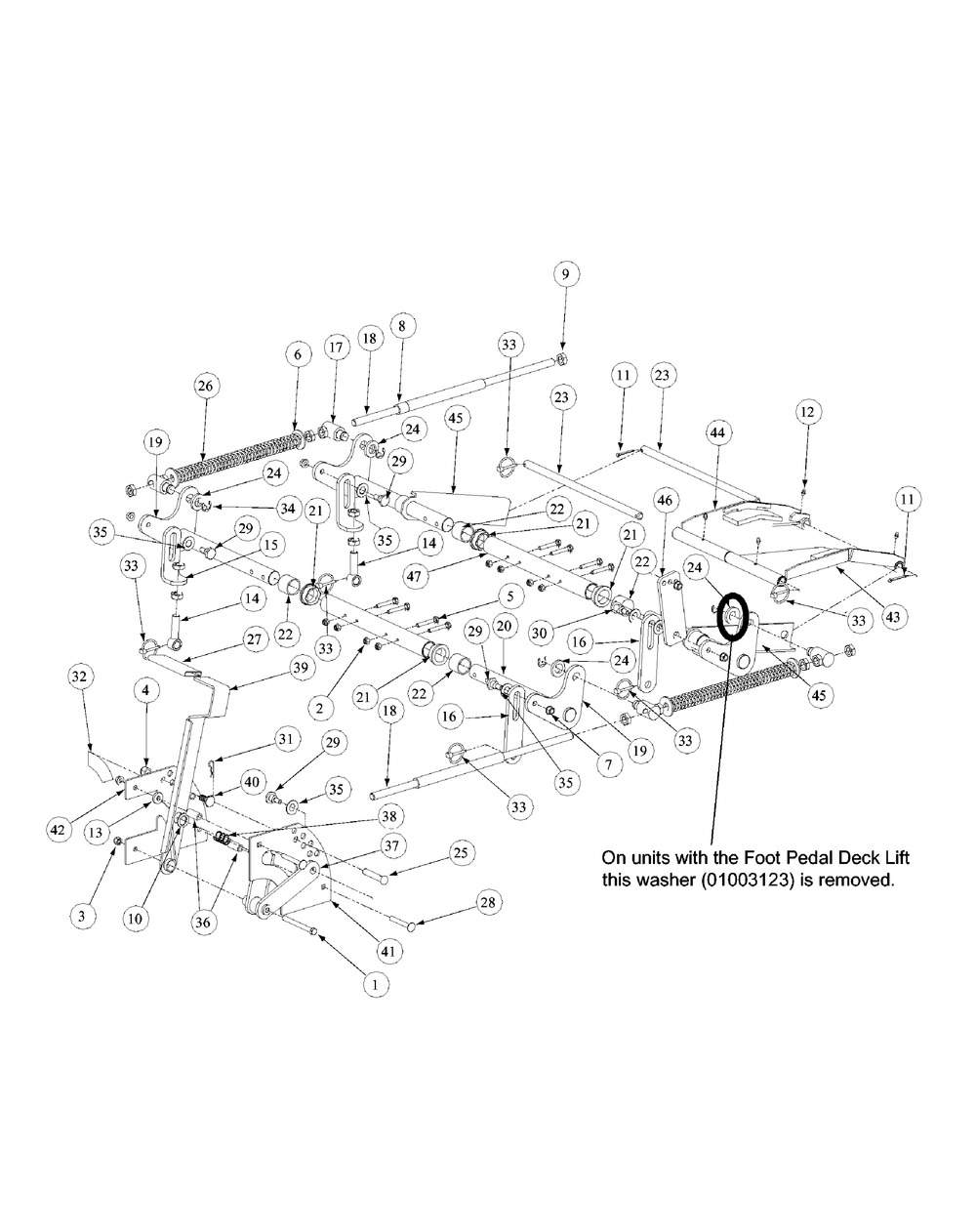 Lift Assembly Diagram and Parts List for M60-KW 53AB5DBX150-23-HP Cub Cadet Lawn Tractor